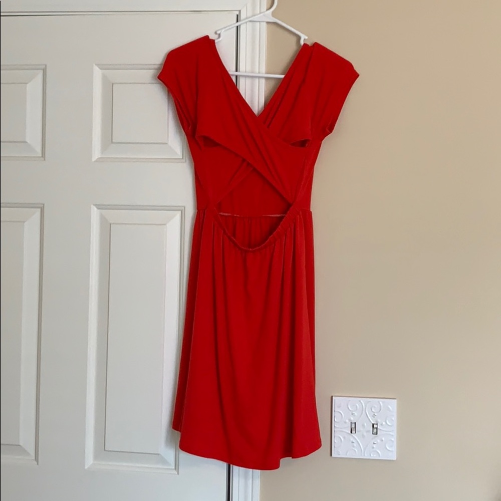 Open Back Red Dress - Picture 2 of 5